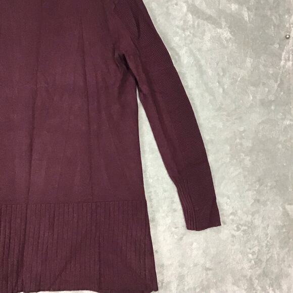 Devotion by Cyrus Womens Small Open Front Cardigan Sweater Burgundy Maroon - Picture 10 of 10